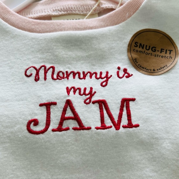 Rabbit + Bear Organic Pajamas 2 Piece Set Mommy is my Jam NWT - Picture 3 of 10